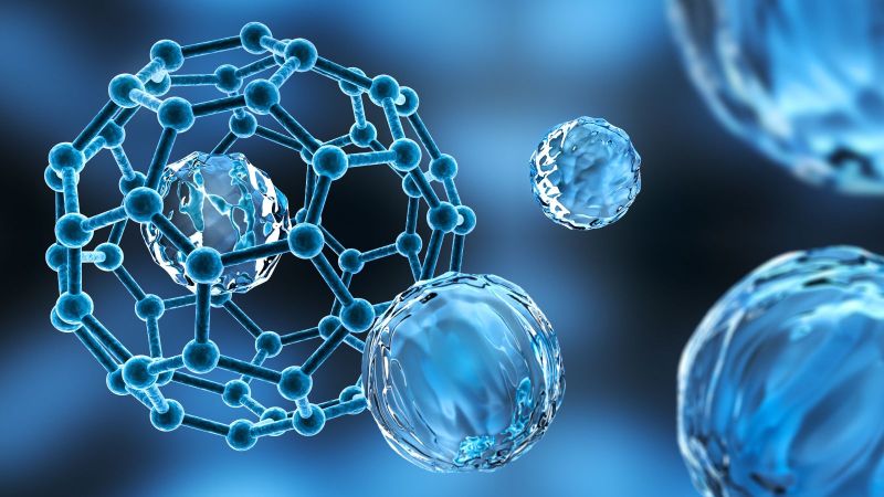 blaue Molekularstrukturen 